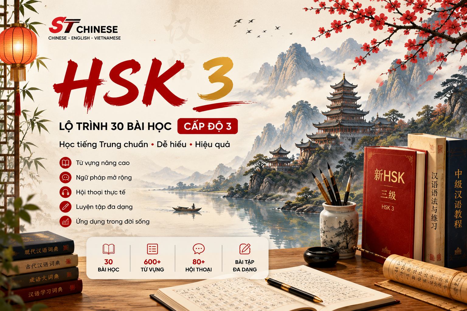 Khóa học tiếng Trung HSK3 trình độ trung cấp