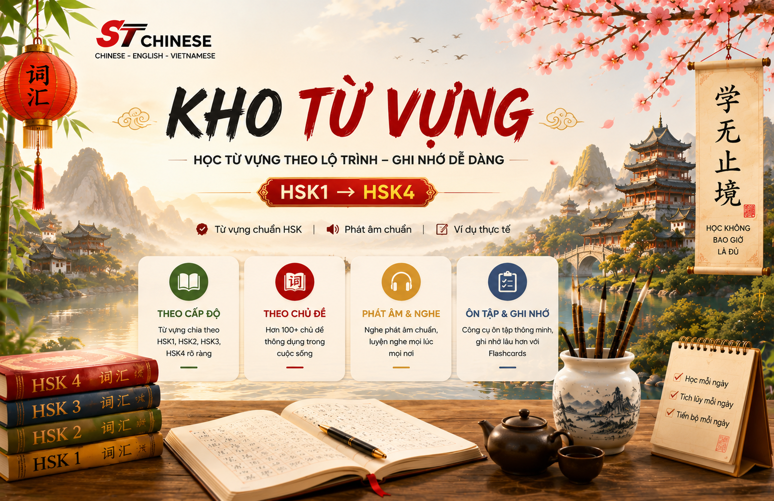 Học từ vựng tiếng Trung theo HSK
